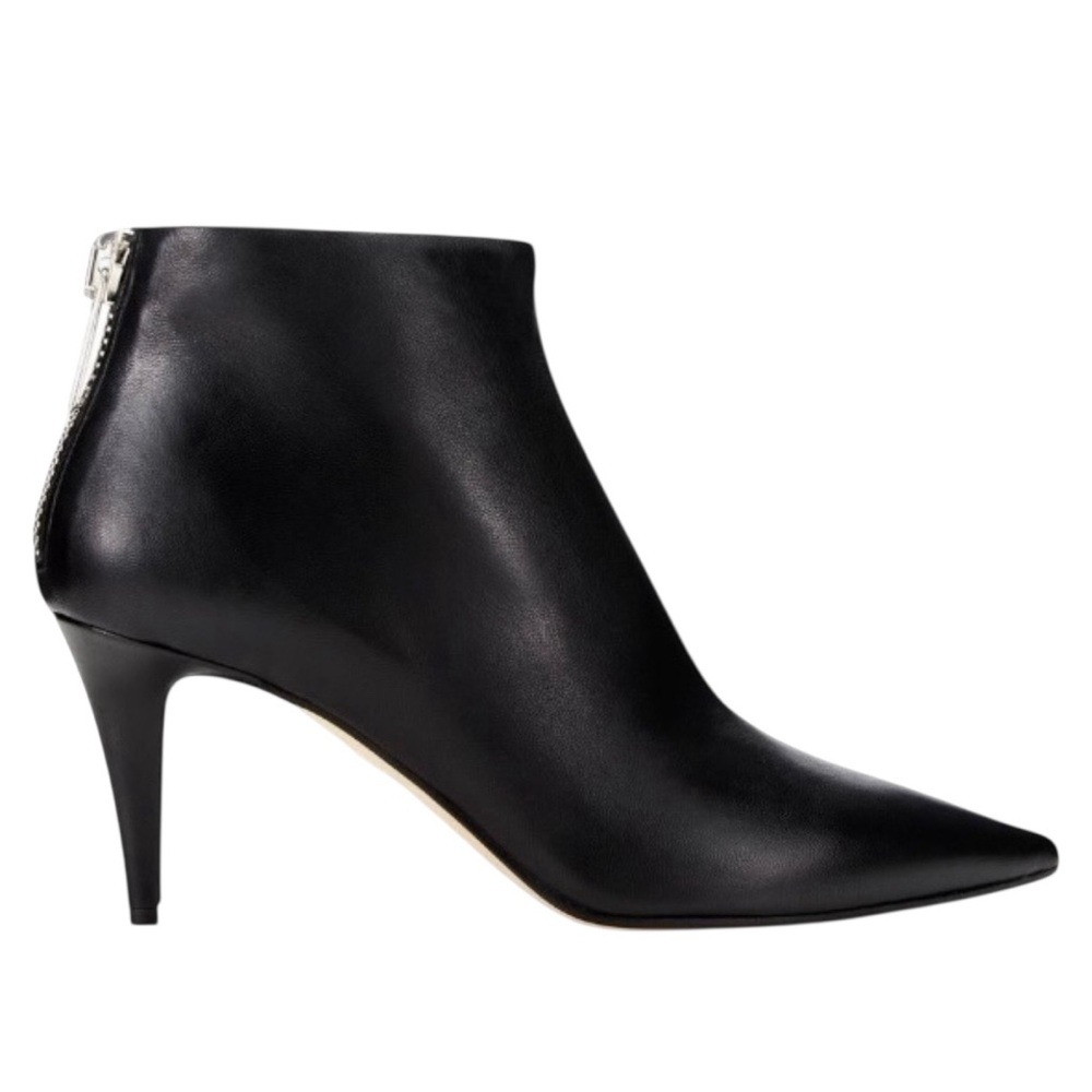 Tamara Mellon Stark Leather Pointed Toe Back Zipper Stiletto Ankle Boots